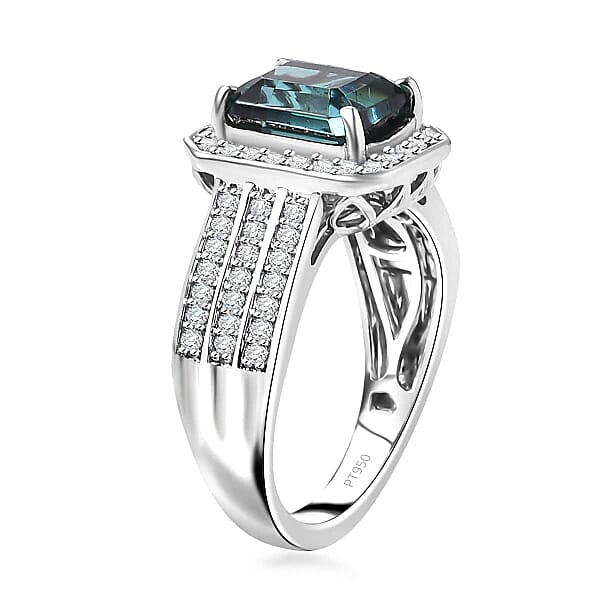 Shop Lc Certified & Appraised Rhapsody 950 Platinum AAAA Pirineu Lagoon Tourmaline Diamond (E-F VS2) (0.63 Cts) Ring (10 G) 3.86 Ctw