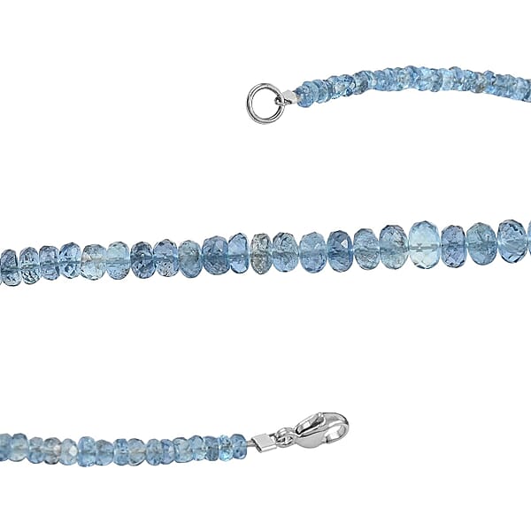 Shop Lc Certified & Appraised Rhapsody 950 Platinum AAAA Santa Maria Aquamarine Graduated Single Strand Beaded Necklace 18 Inches 60.00 Ctw