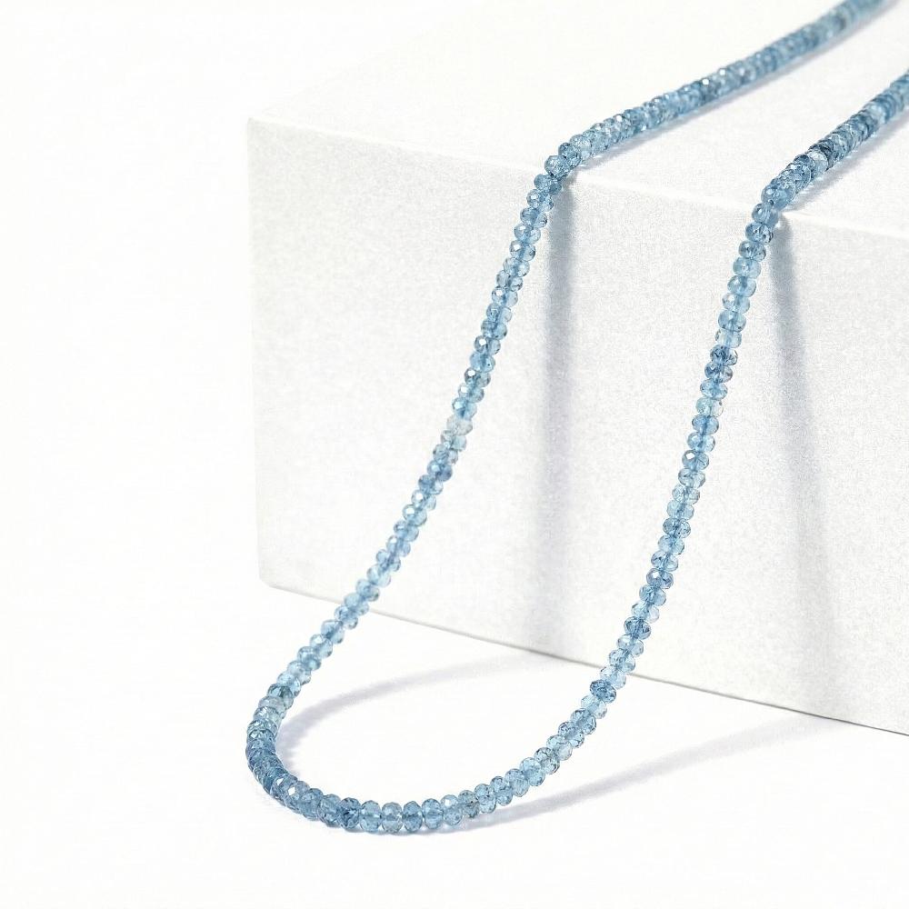 shop lc Certified & Appraised Rhapsody 950 Platinum AAAA Santa Maria Aquamarine Graduated Single Strand Beaded Necklace 18 Inches 60.00 ctw
