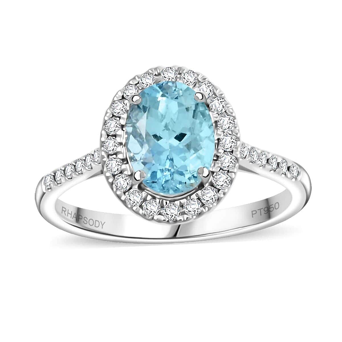 shop lc Certified & Appraised Rhapsody 950 Platinum AAAA Santa Maria Aquamarine Diamond (E-F VS) (0.34 cts) Ring (5.85 g) 2.25 ctw