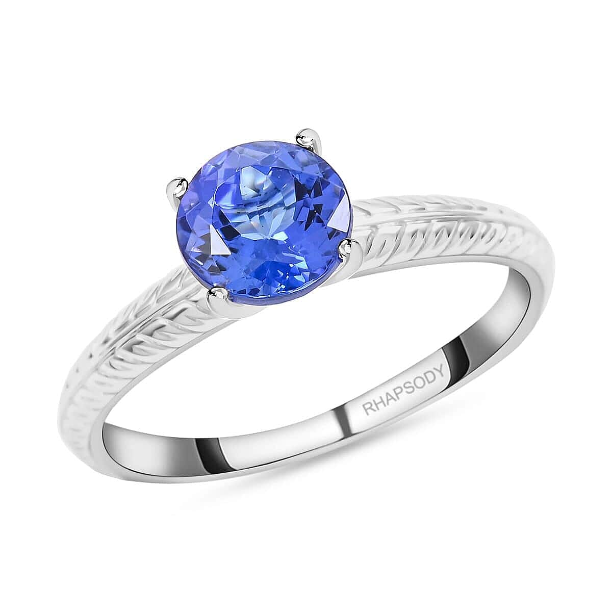 shop lc Certified & Appraised Rhapsody 950 Platinum AAAA Tanzanite Solitaire Ring 4.65 Grams 1.50 ctw