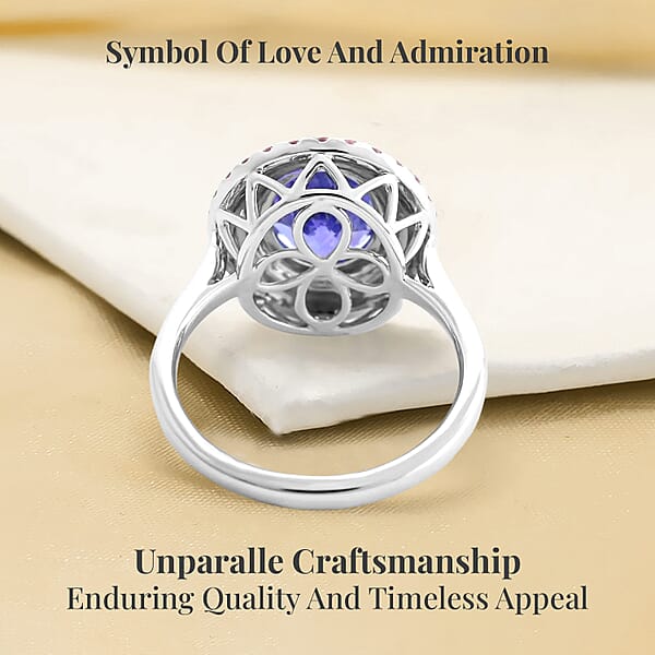 Shop Lc Certified & Appraised Rhapsody 950 Platinum AAAA Tanzanite Mahenge Spinel And E-F VS Diamond Ring 6.80 Grams 3.75 Ctw