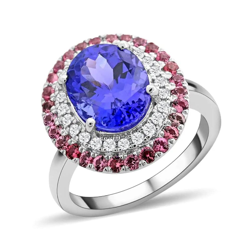 shop lc Certified & Appraised Rhapsody 950 Platinum AAAA Tanzanite Mahenge Spinel and E-F VS Diamond Ring 6.80 Grams 3.75 ctw