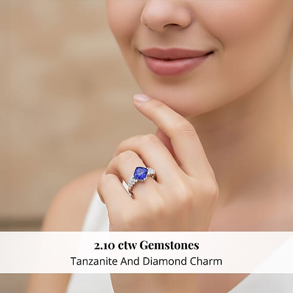 Shop Lc Certified & Appraised Rhapsody 950 Platinum AAAA Tanzanite And E-F VS Diamond Ring 5.06 Grams 2.10 Ctw