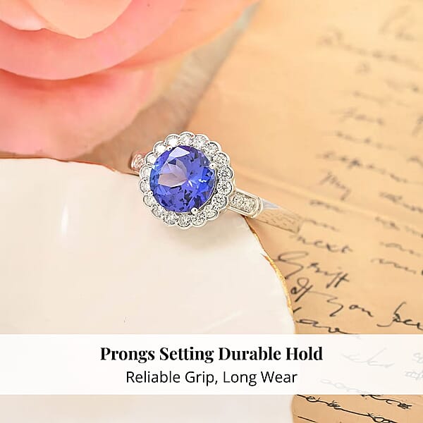 Shop Lc Certified & Appraised Rhapsody 950 Platinum AAAA Tanzanite And E-F VS Diamond Ring 5.06 Grams 2.10 Ctw