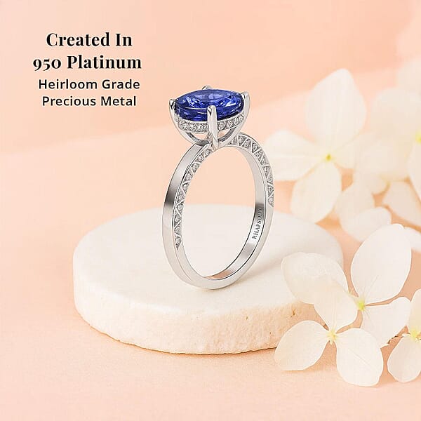 Shop Lc Certified & Appraised Rhapsody 950 Platinum AAAA Tanzanite And E-F VS Diamond Ring 5.70 Grams 2.50 Ctw
