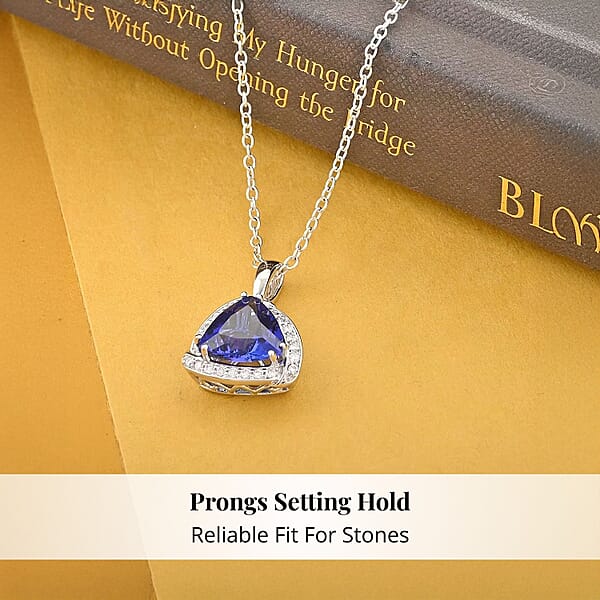 Shop Lc Certified & Appraised Rhapsody 950 Platinum AAAA Tanzanite And E-F VS Diamond Pendant Without Chain 4.5 Grams 3.65 Ctw