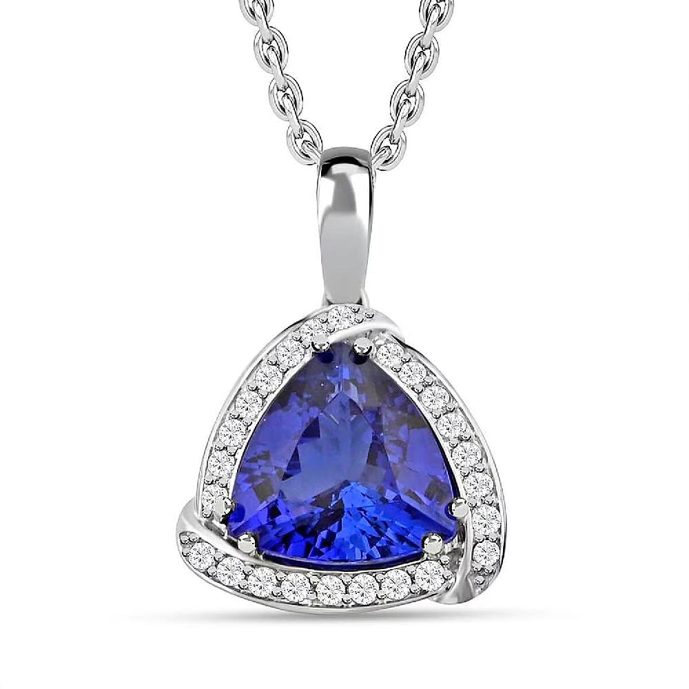 shop lc Certified & Appraised Rhapsody 950 Platinum AAAA Tanzanite and E-F VS Diamond Pendant without Chain 4.5 Grams 3.65 ctw