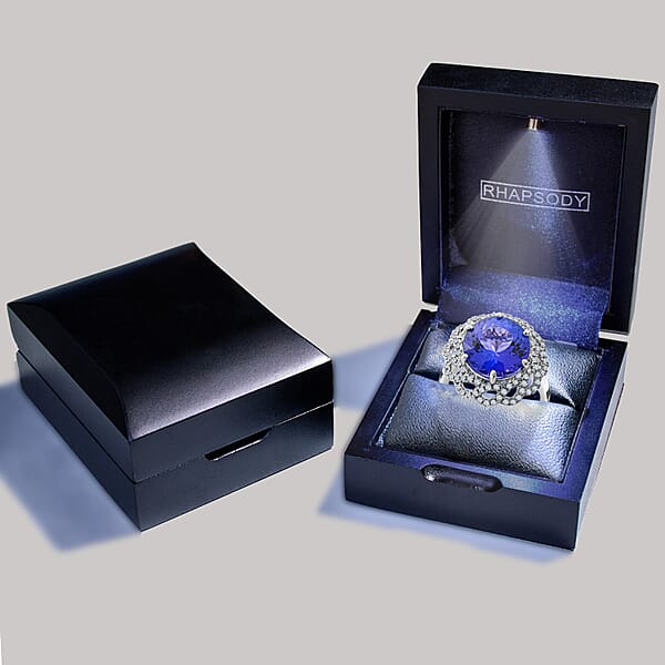 Shop Lc Certified & Appraised Rhapsody 950 Platinum AAAA Tanzanite And E-F VS Diamond Ring 7.25 Grams 4.85 Ctw