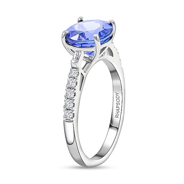 Shop Lc Certified & Appraised Rhapsody 950 Platinum AAAA Tanzanite And E-F VS Diamond Ring 4.70 Grams 2.75 Ctw (Del. In 10-15 Days)