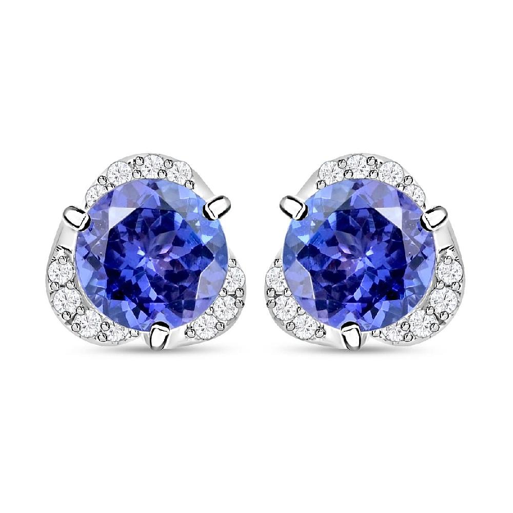shop lc Certified & Appraised Rhapsody 950 Platinum AAAA Tanzanite and E-F VS Diamond Stud Earrings 2.00 ctw