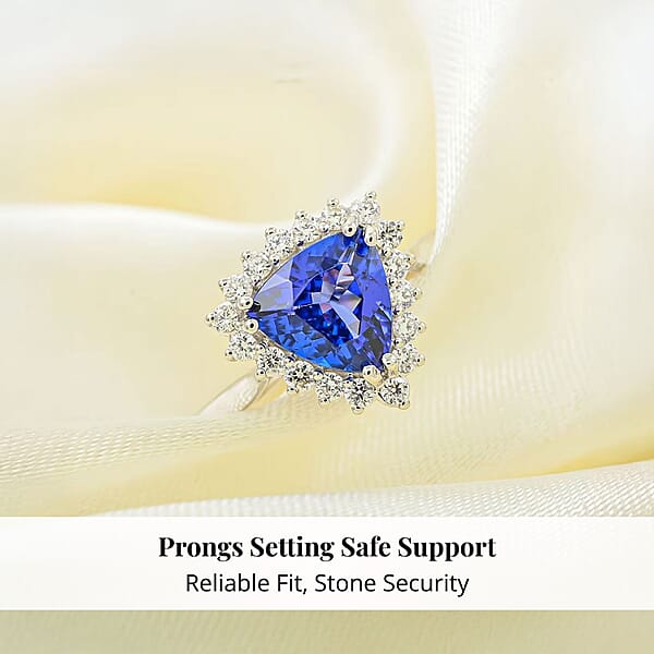 Shop Lc Certified & Appraised Rhapsody 950 Platinum AAAA Tanzanite And E-F VS Diamond Ring 6.24 Grams 2.10 Ctw (Del. In 10-15 Days)