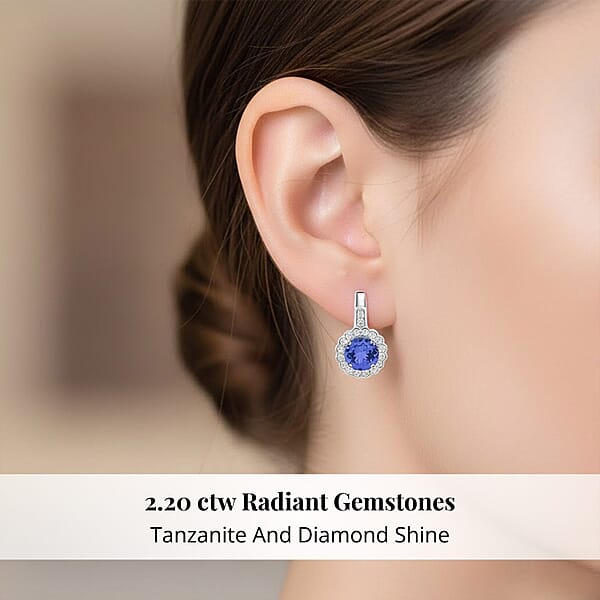 Shop Lc Certified & Appraised Rhapsody 950 Platinum AAAA Tanzanite And E-F VS Diamond Earrings 2.20 Ctw