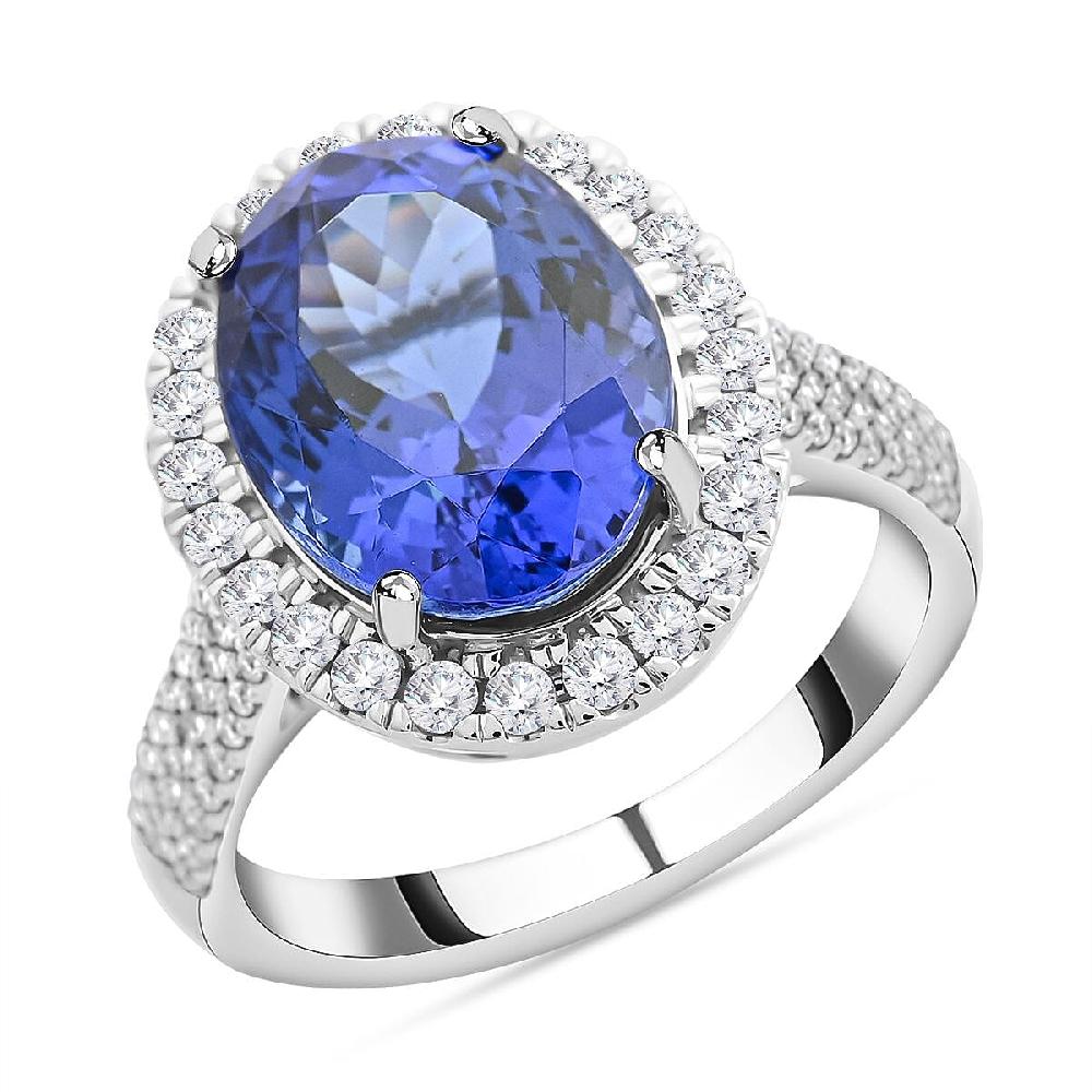 shop lc Certified & Appraised Rhapsody 950 Platinum AAAA Tanzanite and E-F VS Diamond Halo Ring 8.25 Grams 6.15 ctw