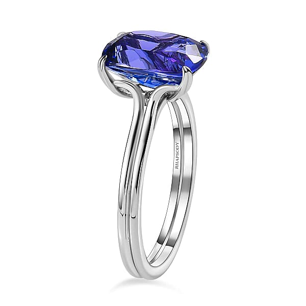 Shop Lc Certified & Appraised Rhapsody 950 Platinum AAAA Tanzanite And E-F VS2 Diamond Solitaire Ring 5.25 Grams 5.30 Ctw