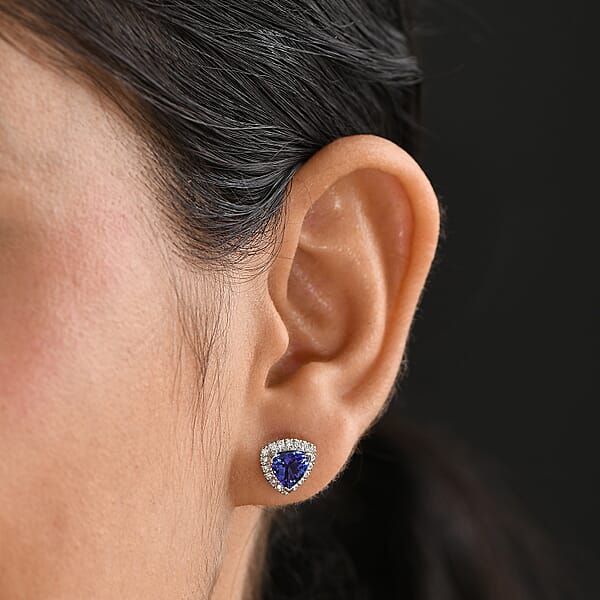 Shop Lc Certified & Appraised Rhapsody 950 Platinum AAAA Tanzanite Diamond (E-F VS) Earrings (Del. In 10-15 Days) 1.46 Ctw