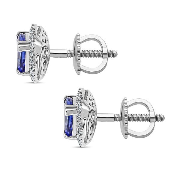 Shop Lc Certified & Appraised Rhapsody 950 Platinum AAAA Tanzanite Diamond (E-F VS) Earrings (Del. In 10-15 Days) 1.46 Ctw