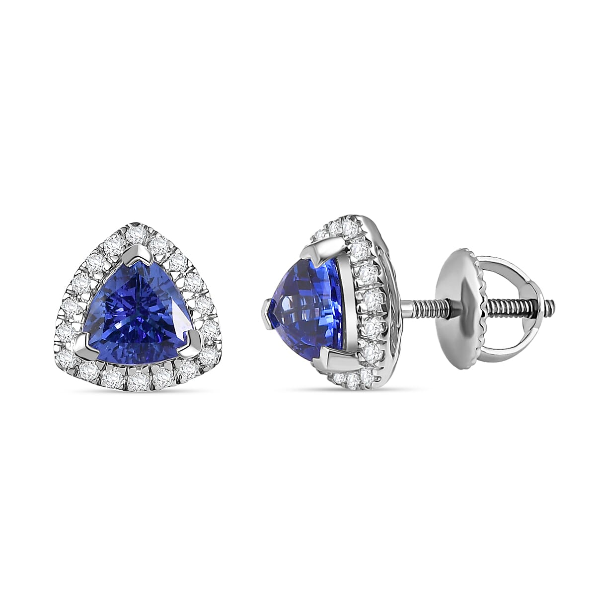 shop lc Certified & Appraised Rhapsody 950 Platinum AAAA Tanzanite Diamond (E-F VS) Earrings (Del. in 10-15 Days) 1.46 ctw