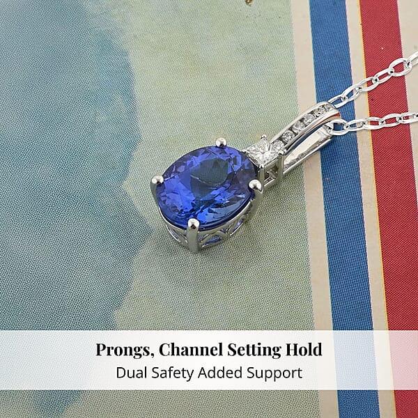 Shop Lc Certified & Appraised Rhapsody 950 Platinum AAAA Tanzanite And E-F VS Diamond Statement Pendant Without Chain 2.75 Ctw