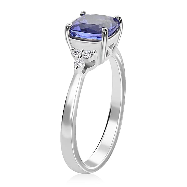 Shop Lc Certified & Appraised Rhapsody 950 Platinum AAAA Tanzanite And Diamond E-F VS Ring 4 Grams 1.60 Ctw