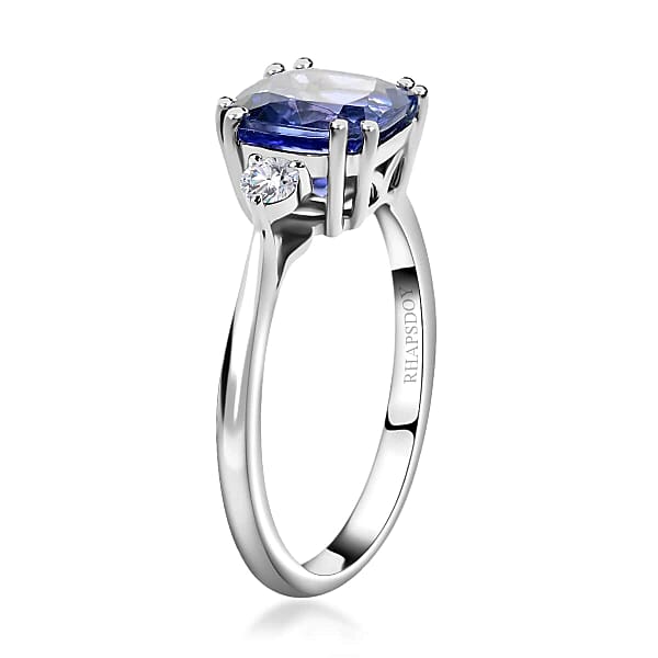 Shop Lc Certified & Appraised Rhapsody 950 Platinum AAAA Tanzanite And E-F VS Diamond Ring 4.15 Grams 2.80 Ctw