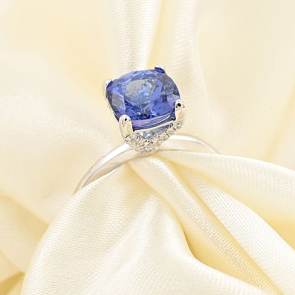 Shop Lc Certified & Appraised Rhapsody 950 Platinum AAAA Tanzanite And E-F VS Diamond Ring 2.75 Ctw 4.40 Grams