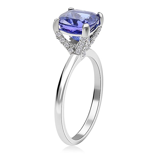 Shop Lc Certified & Appraised Rhapsody 950 Platinum AAAA Tanzanite And E-F VS Diamond Ring 2.75 Ctw 4.40 Grams