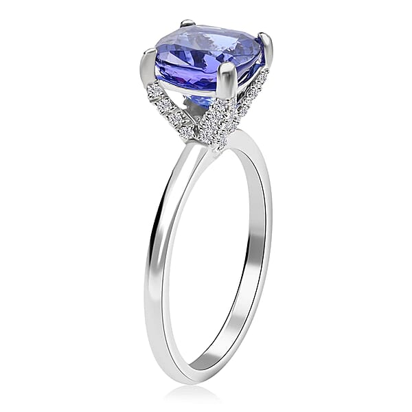 Shop Lc Certified & Appraised Rhapsody 950 Platinum AAAA Tanzanite And E-F VS Diamond Ring 2.75 Ctw 4.40 Grams