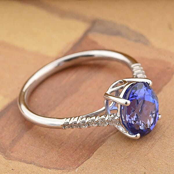 Shop Lc Certified & Appraised Rhapsody 950 Platinum AAAA Tanzanite Diamond (E-F VS) (0.15 Cts) Ring 2.25 Ctw