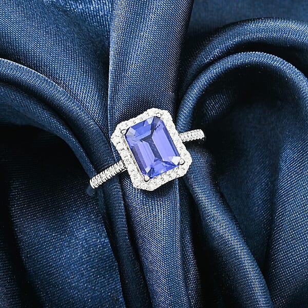 Shop Lc Certified & Appraised Rhapsody 950 Platinum AAAA Tanzanite Diamond (E-F VS) (0.30 Cts) Ring (5.7 G) 3.00 Ctw