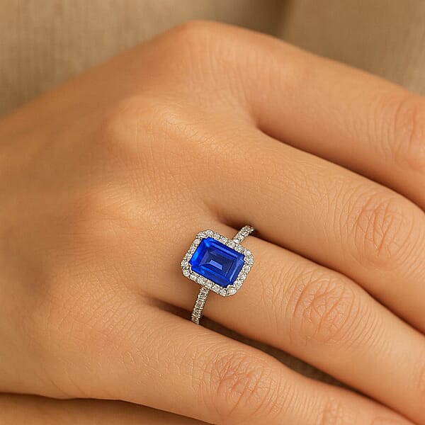 Shop Lc Certified & Appraised Rhapsody 950 Platinum AAAA Tanzanite Diamond (E-F VS) (0.30 Cts) Ring (5.7 G) 3.00 Ctw