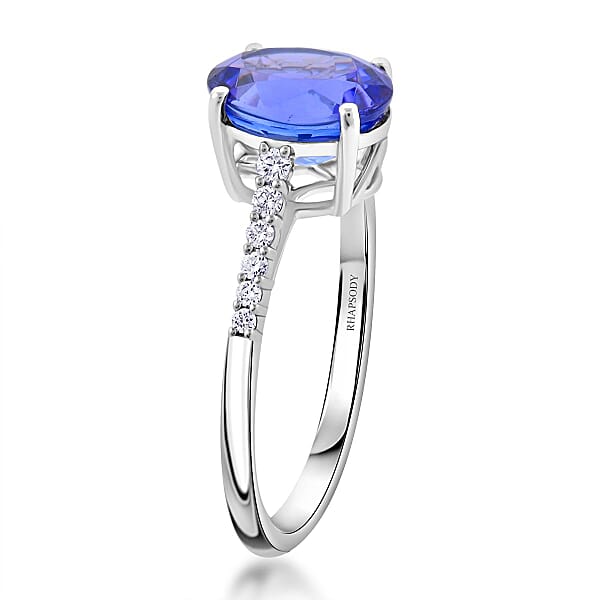 Shop Lc Certified & Appraised Rhapsody 950 Platinum AAAA Tanzanite And E-F VS Diamond Ring 2.25 Ctw