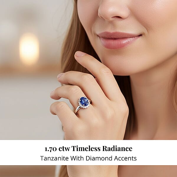 Shop Lc Certified & Appraised Rhapsody 950 Platinum AAAA Tanzanite Diamond (E-F VS) Sunburst Ring (5.50 G) (Del. In 10-15 Days) 1.70 Ctw