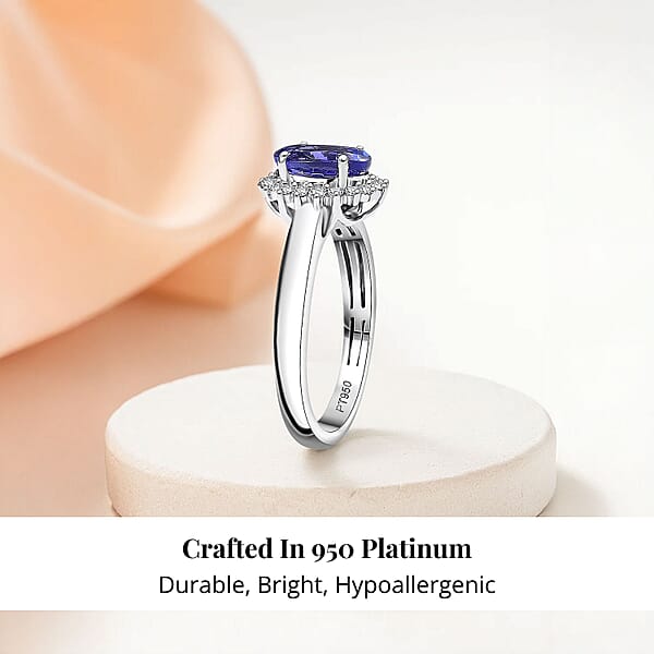 Shop Lc Certified & Appraised Rhapsody 950 Platinum AAAA Tanzanite Diamond (E-F VS) Sunburst Ring (5.50 G) (Del. In 10-15 Days) 1.70 Ctw