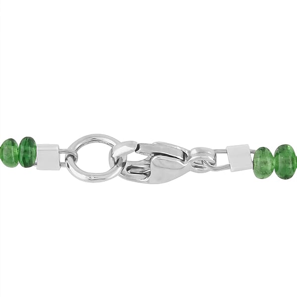 Shop Lc Certified & Appraised Rhapsody 950 Platinum AAAA Tsavorite Garnet Beaded Necklace 18 Inches 60.00 Ctw