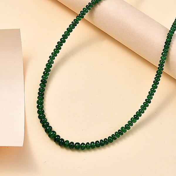 Shop Lc Certified & Appraised Rhapsody 950 Platinum AAAA Tsavorite Garnet 50.00 Ctw Beaded Graduate Necklace 18-20 Inches
