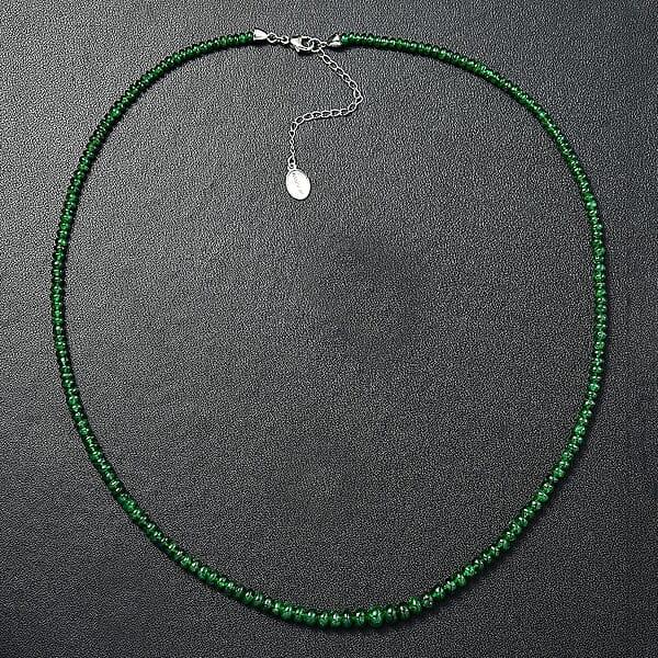 Shop Lc Certified & Appraised Rhapsody 950 Platinum AAAA Tsavorite Garnet 50.00 Ctw Beaded Graduate Necklace 18-20 Inches