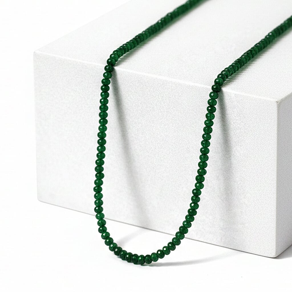 shop lc Certified & Appraised Rhapsody 950 Platinum AAAA Tsavorite Garnet 50.00 ctw Beaded Graduate Necklace 18-20 Inches
