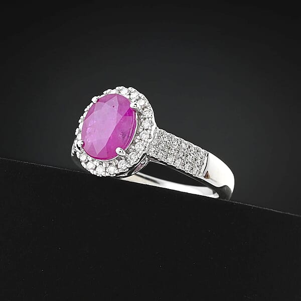 Shop Lc Certified & Appraised Rhapsody AAAA GORONGOSA Mozambique Ruby And E-F VS Diamond 2.15 Ctw Ring In 950 Platinum 7.26 Grams (Del. In 10-15 Days)