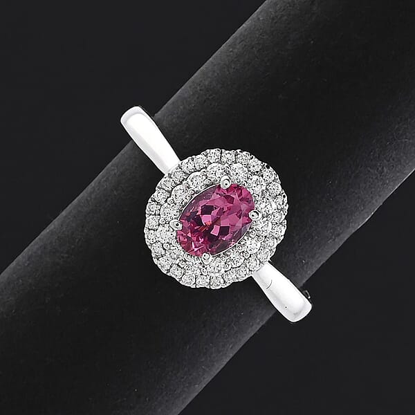 Shop Lc Certified & Appraised Rhapsody AAAA Mahenge Pink Spinel And E-F VS Diamond 1.05 Ctw Ring In 950 Platinum 5.84 Grams