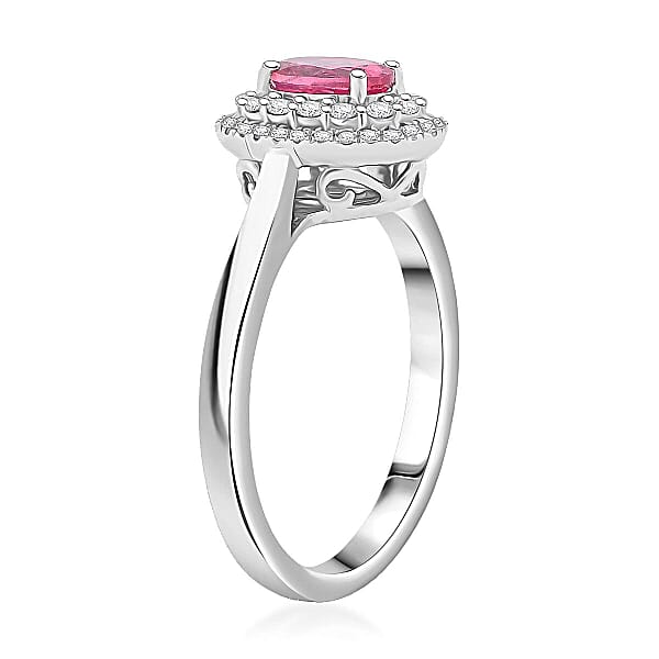 Shop Lc Certified & Appraised Rhapsody AAAA Mahenge Pink Spinel And E-F VS Diamond 1.05 Ctw Ring In 950 Platinum 5.84 Grams