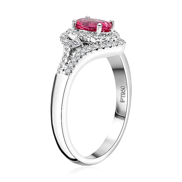 Shop Lc Certified & Appraised Rhapsody AAAA Mahenge Pink Spinel And E-F VS Diamond 1.30 Ctw Ring In 950 Platinum 6.94 Grams