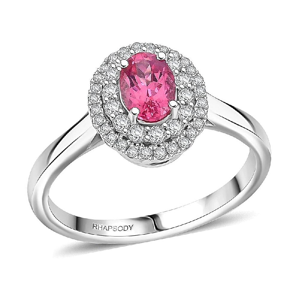 shop lc Certified & Appraised Rhapsody AAAA Mahenge Pink Spinel and E-F VS Diamond 1.05 ctw Ring in 950 Platinum 5.84 Grams