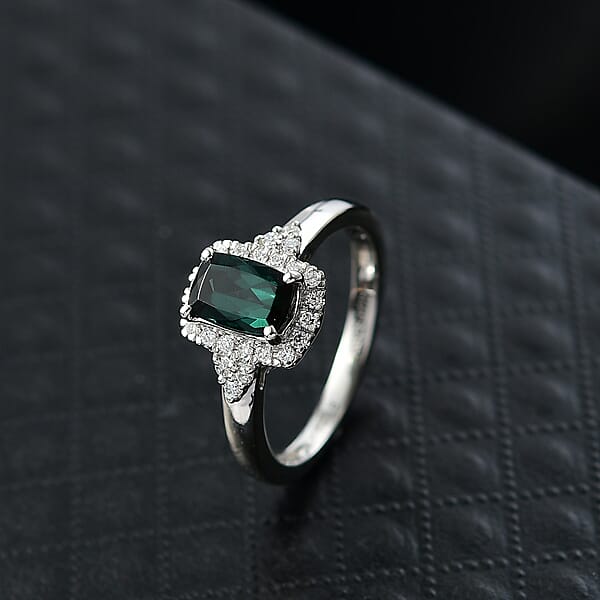 Shop Lc Certified & Appraised Rhapsody AAAA Monte Belo Indicolite And E-F VS Diamond 1.35 Ctw Ring In 950 Platinum (Size 6.0) 5.83 Grams