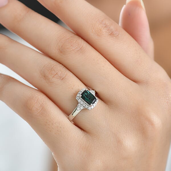 Shop Lc Certified & Appraised Rhapsody AAAA Monte Belo Indicolite And E-F VS Diamond 1.35 Ctw Ring In 950 Platinum (Size 6.0) 5.83 Grams