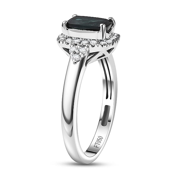 Shop Lc Certified & Appraised Rhapsody AAAA Monte Belo Indicolite And E-F VS Diamond 1.35 Ctw Ring In 950 Platinum (Size 6.0) 5.83 Grams