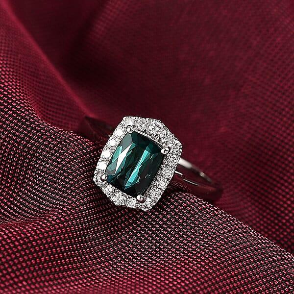 Shop Lc Certified & Appraised Rhapsody AAAA Monte Belo Indicolite And E-F VS Diamond 1.80 Ctw Ring In 950 Platinum 5.80 Grams