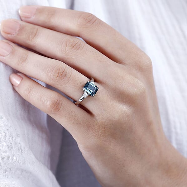 Shop Lc Certified & Appraised Rhapsody AAAA Monte Belo Indicolite And E-F VS Diamond 2.80 Ctw Ring In 950 Platinum 5.55 Grams