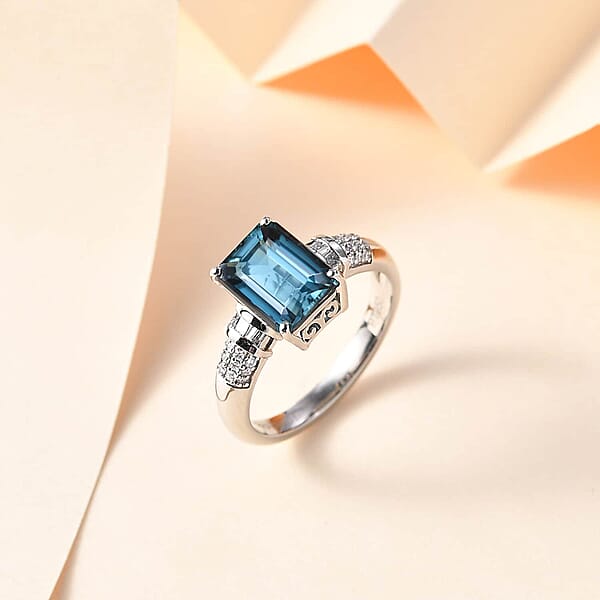 Shop Lc Certified & Appraised Rhapsody AAAA Monte Belo Indicolite And E-F VS Diamond 3.50 Ctw Ring In 950 Platinum 6.30 Grams