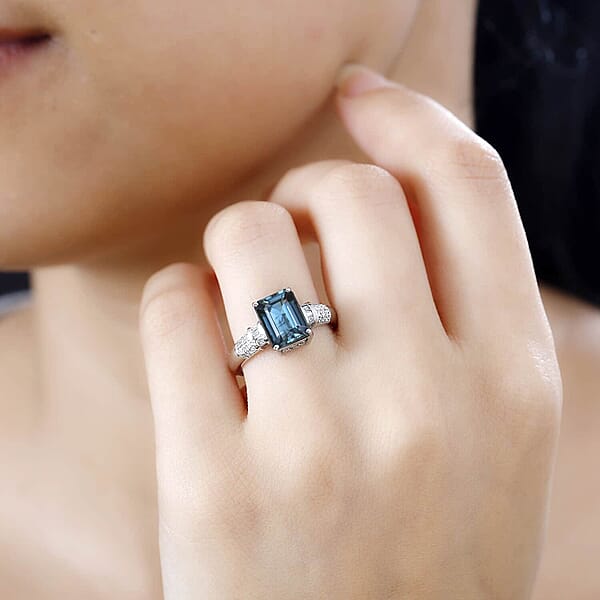 Shop Lc Certified & Appraised Rhapsody AAAA Monte Belo Indicolite And E-F VS Diamond 3.50 Ctw Ring In 950 Platinum 6.30 Grams